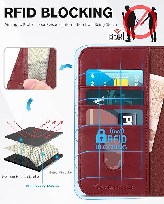 funda para portátil de la serie iPhone 15 3 Cartera de almacenamiento de tarjetas Bloque RFID Cartera de cuero TPU Funda de protección magnética Funda de protección completa Rojo 15/15 Pro/15 Plus/15 ProMax Funda resistente a impactos Ligera Ligera Envío gratuito — vista 2