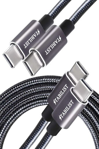 即納 iPhone15 充電ケーブル タイプC USB-C & USB-C ケーブル 2m / 2本 シルバー 急速充電 データ転送 iPhone / MacBook / iPad /Google Pixel / Galaxy 対応 即納 iPhone15 充電ケーブル タイプC USB-C & USB-C ケーブル 2m / 2本 シルバー 急速充電 データ転送 iPhone / MacBook / iPad /Google Pixel / Galaxy 対応