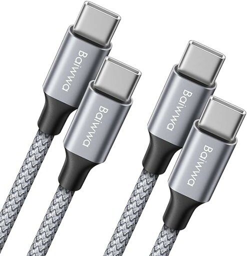 即納 iPhone15 充電ケーブル タイプC USB-C & USB-C ケーブル 全2種 / 2本 グレー 急速充電 データ転送 iPhone / MacBook / iPad /Google Pixel / Galaxy 対応 即納 iPhone15 充電ケーブル タイプC USB-C & USB-C ケーブル 全2種 / 2本 グレー 急速充電 データ転送 iPhone / MacBook / iPad /Google Pixel / Galaxy 対応