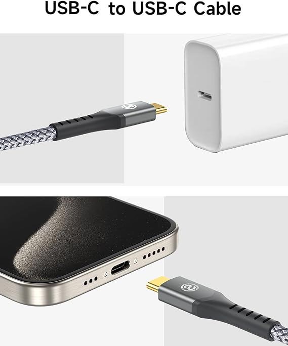 即納 iPhone15 充電ケーブル タイプC USB-C & USB-C ケーブル 全3種 / 2本 グレー 急速充電 データ転送 iPhone / MacBook / iPad /Google Pixel / Galaxy 対応