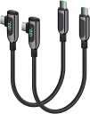即納 iPhone15 充電ケーブル タイプC USB-C & USB-C ケーブル 30cm / 2本 ブラック 急速充電 データ転送 iPhone / MacBook / iPad /Google Pixel / Galaxy 対応(2)
