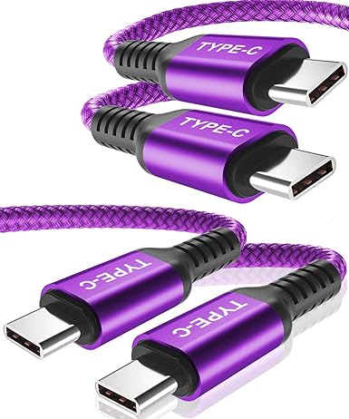 iPhone15 充電ケーブル タイプC USB-C & USB-C ケーブル 全3種 /2本 パープル 急速充電 データ転送 iPhone / MacBook / iPad /Google Pixel / Galaxy 対応 iPhone15 充電ケーブル タイプC USB-C & USB-C ケーブル 全3種 /2本 パープル 急速充電 データ転送 iPhone / MacBook / iPad /Google Pixel / Galaxy 対応