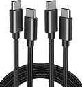 iPhone15 充電ケーブル タイプC USB-C & USB-C ケーブル 1.8m /2本 ブラック 急速充電 データ転送 iPhone / MacBoo...