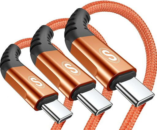 iPhone15 充電ケーブル タイプC USB-C & USB-C ケーブル 全3種 /3本 オレンジ 急速充電 データ転送 iPhone / MacBook / iPad /Google Pixel / Galaxy 対応 iPhone15 充電ケーブル タイプC USB-C & USB-C ケーブル 全3種 /3本 オレンジ 急速充電 データ転送 iPhone / MacBook / iPad /Google Pixel / Galaxy 対応