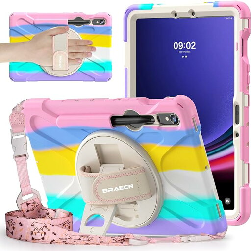 Galaxy ギャラクシー Tab S9 FE 10.9インチ / S9 FE+ 12.4インチ ケース 背面ケース カラフル ピンク ショルダー S ペンホルダー付き ハード PC シリコン ハンドストラップ キックスタンド タブレット カバー 2023 送料無料 Galaxy ギャラクシー Tab S9 FE 10.9インチ / S9 FE+ 12.4インチ ケース 背面ケース カラフル ピンク ショルダー S ペンホルダー付き ハード PC シリコン ハンドストラップ キックスタンド タブレット カバー 2023 送料無料