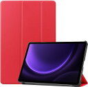 Galaxy ギャラクシー Tab S9 FE 10.9インチ / S9 FE+ 12.4インチ ケース 手帳型 レッド S ペンホルダー付き ハード PC バ...
