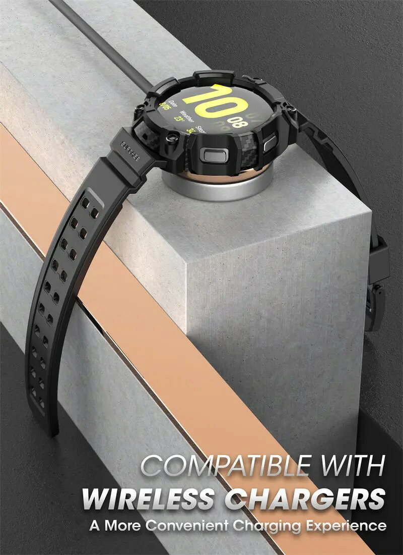 ギャラクシー ウォッチ バンド Galaxy Watch Ultra/6/6Classic/5/5Pro/4/4Classic 44mm/45mm/46mm/47mm カーボン 一体型 ブラック ラギッド おしゃれ 通気性 送料無料