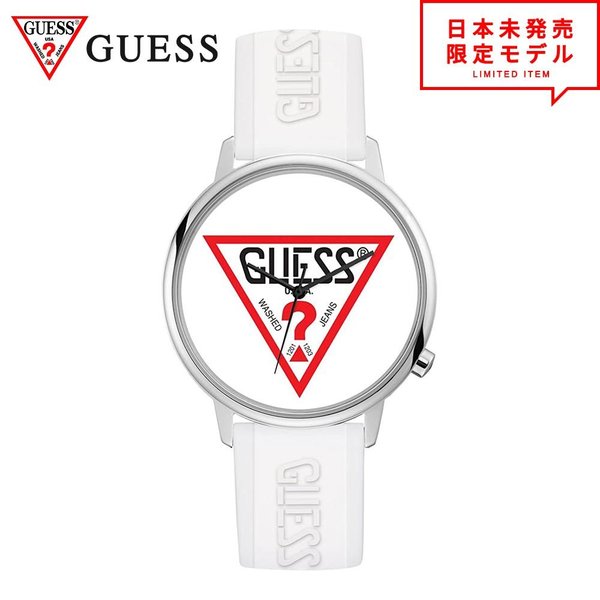 GUESS ���� ��ǥ����� �ӻ��� �ꥹ�ȥ����å� V1003M2/�ۥ磻�� �������� ���� ����̤ȯ�� ��Ź1ǯ�ݾ� �ǰ���ĩ���桪
