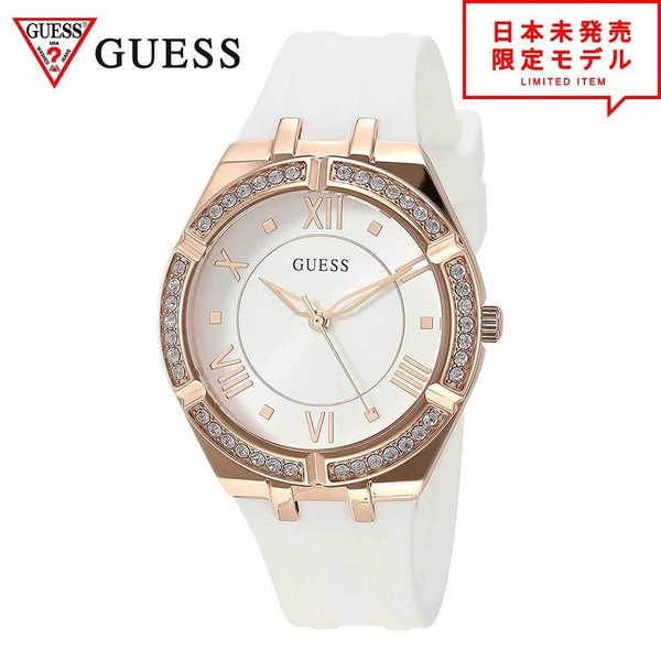 GUESS ���� �ǰ��� ��ǥ����� �ӻ��� �ꥹ�ȥ����å� GW0034L2/�ۥ磻�� �������� ���� ����̤ȯ�� ��Ź1ǯ�ݾ�