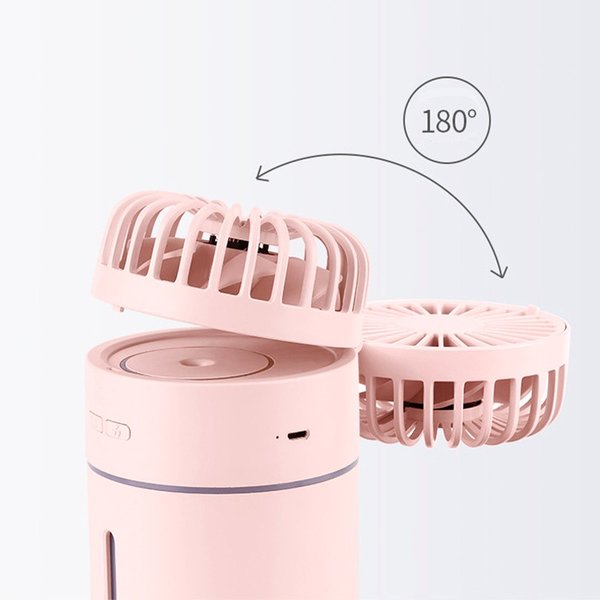 新作 熱中症対策 加湿器付き 扇風機 ハンディファン ハンディ 扇風機 LEDライト付き USB充電｜ミニ扇風機 コンパクト扇風機 ポータブル扇風機