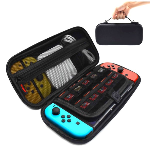 即納 任天堂 Nintendo ニンテンドー スイッチ Switch キャリングケース ブラック カードスロット 10枚収納 保護カバー 保護ケース あつ森 ポ...