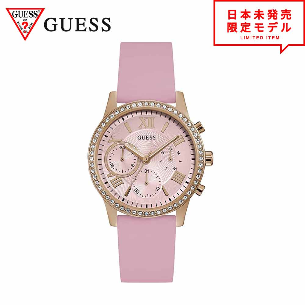 GUESS / ゲス GUESS(ゲス)は、1981年にアメリカのカリフォルニア州ロサンゼルスで創業したブランド。 90年代リバイバルで注目を集め、generationsなどのコラボで人気が再燃しています。 日本未発売のウォッチが入荷しました！ カジュアルスタイルにぴったりなリストウォッチです。 ● サイズ : レディース ● 品番：U1135L2 ● ケース幅：40mm ● バンド幅：22mm ● 防水：50m ● 安全にお客様にお届けするため2週間〜3週間ほどお時間を頂戴しております。 ● 当店1年保証で安心のお買い物をお楽しみください。 ※ご購入前に必ず当店の「お買い物ガイド」をご確認の上ご注文よろしくお願いいたします。 送料無料 GUESS ゲス メンズ レディース 日本未発売 アメリカ バッグ 正規品 generations ジェネレーションズ EXILE TRIBE コラボ 腕時計 リストウォッチ うで時計 オシャレ おススメ プレゼント ギフト 送料無料 おうち時間 セール sale ポイント消化 誕生日 母の日 父の日 敬老の日 ハロウィン クリスマス プレゼント ギフト