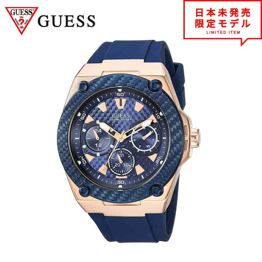 再安値挑戦中!即納 GUESS ゲス メンズ 腕時計 クロノグラフ シリコンバンド リストウォッチ U1049G2/ブルー/ゴールド 海外限定 日本未発売 当店1年保証