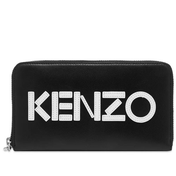 KENZO ケンゾー Leather Logo Long Zip Wallet レザー ロゴ ロングウォレット 長財布 ラウンドジップ 本革 メンズ レディース 日本未発売