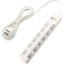 即納 電源タップ ACアダプタ 延長コード 6個口 / ホワイト / 5m|ELECOM エレコム T-K6A-2650WH 雷ガード
