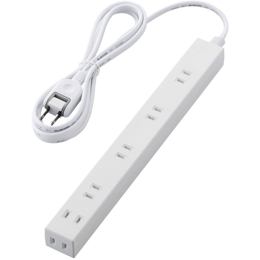 即納 電源タップ ACアダプタ 延長コード 6個口 / 3m / ホワイト ELECOM エレコム T-NSLK-2630WH ほこりシャッター付