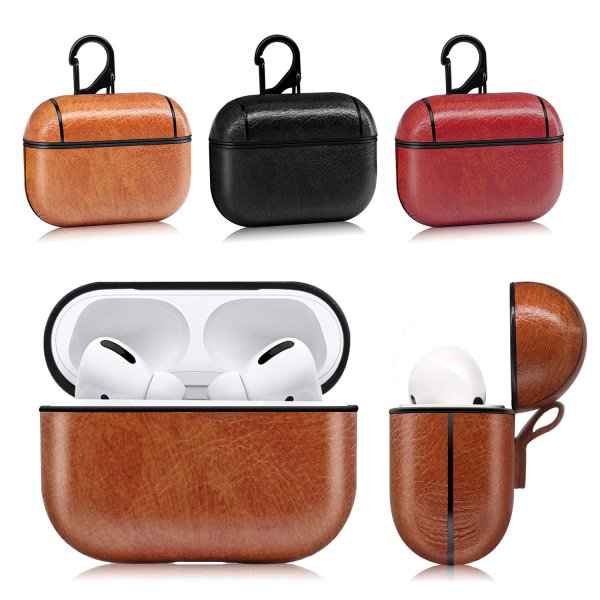 iLish アイリッシュ AirPods Pro エアーポッズ プロ対応 プレミアムPUレザー ケース|カラビナ付 アップル カバー 正規品