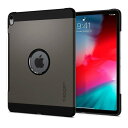 Spigen シュピゲン iPad Pro アイパッド プロ 12.9 / 11 / 10.5 対応 タフアーマー ガンメタル タブレットケース ミルスペック ...