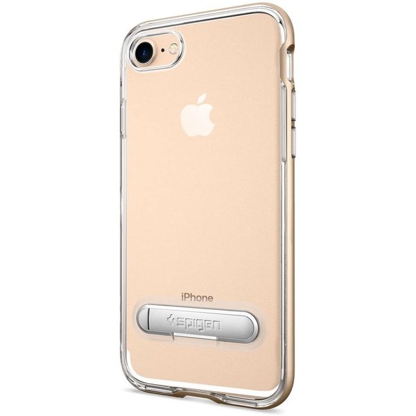 Spigen シュピゲン iPhone SE 2/8/7/8Plus/7Plus ケース クリスタル ハイブリッド/シャンパンゴールド スタンド ミルスペック 米軍MIL規格取得 ポイント消化