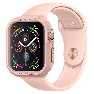 即納 Spigen シュピゲン Apple Watch アップルウォッチ SE/6/5/4 40mm 44mm 対応 ラギッドアーマー ケース ローズゴールド 耐衝撃 ポイント消化