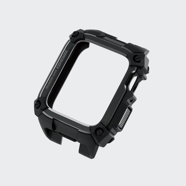 即納 ELECOM エレコム ZEROSHOCK ケース Apple Watch アップルウォッチ SE/6/5/4 40mm 44mm 対応 ブラック ミリタリー 保護カバー 耐衝撃