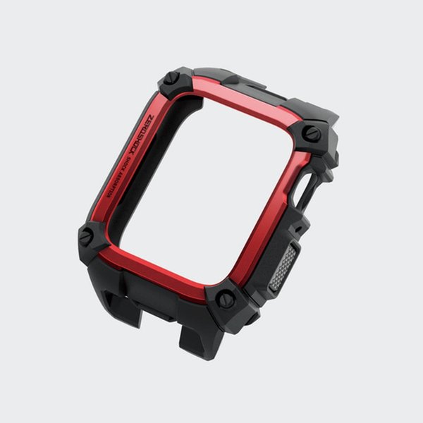 即納 ELECOM エレコム ZEROSHOCK ケース Apple Watch アップルウォッチ SE/6/5/4 40mm 44mm 対応 レッド ミリタリー 保護カバー 耐衝撃