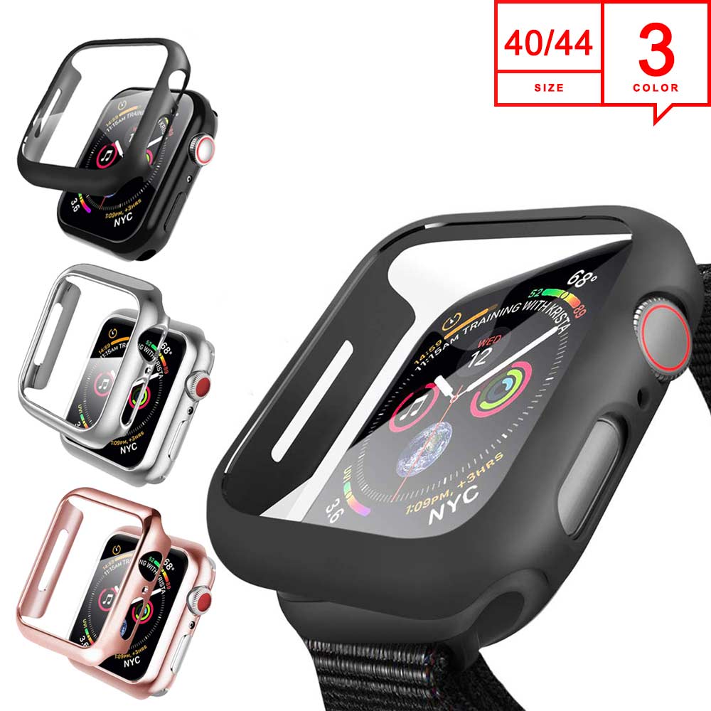 即納 Apple Watch アップルウォッチ シリーズ SE/6/5/4 40mm 44mm 対応 液晶全面保護カバー 耐衝撃 防水 防塵 フルカバー 全3色 ポイント消化 その1