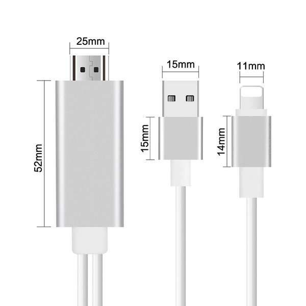 即納 iOS13対応 iPhone 充電しながら 画面をテレビに映す HDMI 変換アダプタ 1.8m 高解像度 変換ケーブル プロジェクター ライトニング ケーブル ポイント消化