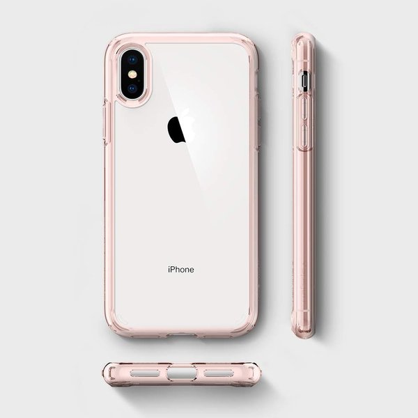 即納 Spigen シュピゲン iPhone X/XS/XSMax/XR ケース ウルトラハイブリッド UltraHybrid/ローズ ミルスペック 米軍MIL規格取得 正規品