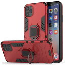 iLish アイリッシュ iPhone 11/11Pro/11ProMax キックスタンド マグネット ケース/レッド リング スマホケース 正規品