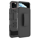 iLish アイリッシュ iPhone 11/11Pro/11ProMax ベルトクリップ ミリタリー ケース/ブラック スクリーンプロテクター付き スマホケース 正規品