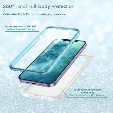 iPhone 12/12Pro/12ProMax/12mini ケース カバー はめ込み式 360°保護/ブルー マーブル柄 衝撃吸収 ミリタリーグレード 日本未発売