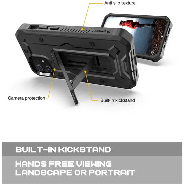 iPhone 12/12Pro/12ProMax/12mini ケース カバー はめ込み式 360°保護 キックスタンド/ブラック スタンド機能 衝撃吸収 ミリタリーグレード 日本未発売