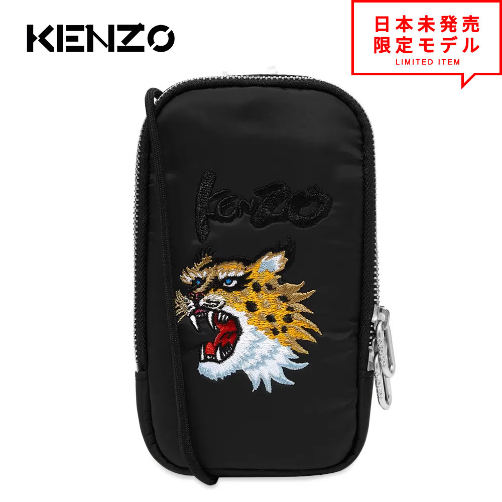 KENZO x Kansai Yamamoto ケンゾー アイコス iPhone 電子タバコ ケース スマホポーチ スマホケース タイガー 刺繍 ブラック ストラップ