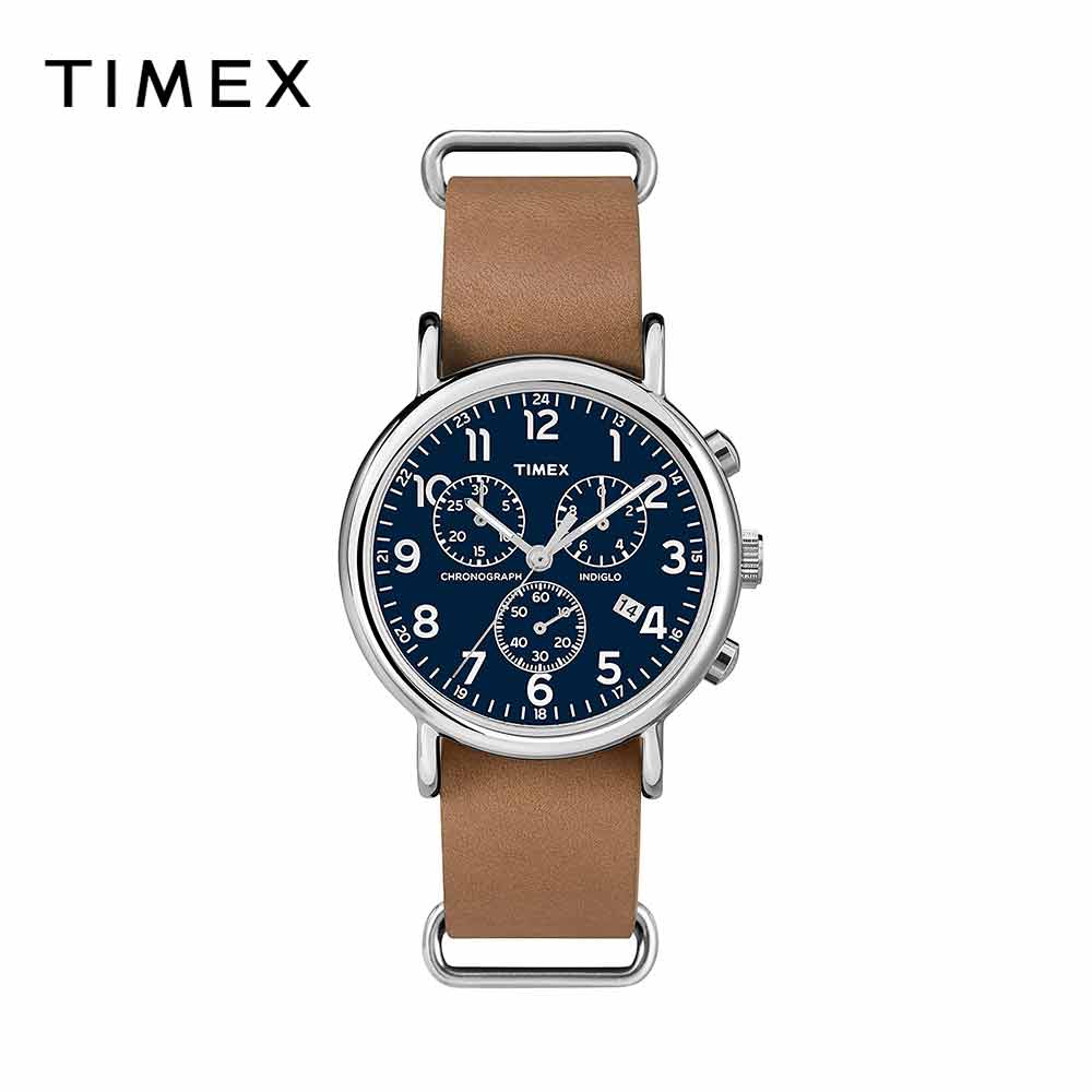 即納 TIMEX タイメックス メンズ 腕時計 ウィークエンダー Weekender Chrono ブラウン/ブルー TW2P62300 海外モデル 当店1年保証