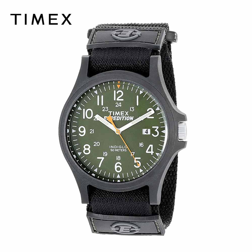 TIMEX タイメックス メンズ 腕時計 Expedition Acadia フルサイズ｜ブラック / グリーン TW4B00100 海外モデル｜当店1年保証