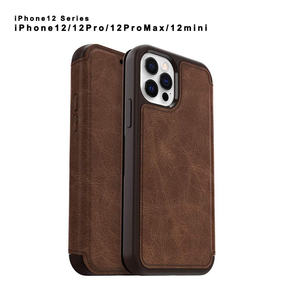 即納OtterBoxオッターボックス手帳型iPhone12/12Pro/12ProMax/12mini/11/11Pro/11ProMaxフリップケースカバーStradaエスプレッソ日本未発売