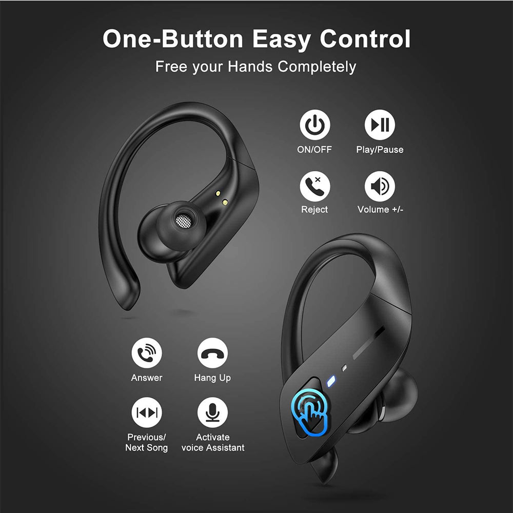 最安 即納 Iphone Android 対応 スポーツイヤホン ワイヤレス イヤホン Bluetooth 5 0 耳掛け式 イヤーフック ハンズフリー通話 Ipx7防水 左右分離型 日本未発売 Lowellumc Com