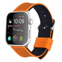 即納 Apple Watch アップルウォッチ 8/7/6/5/4/3/2/1/SE/Ultra 38/40/41mm 42/44/45/49mm 対応 ベルト バンド シリコン オレンジ/ブラック ポイント消化 日本未発売 2