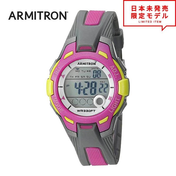 最安値挑戦中！ ARMITRON アーミトロン レディース 腕時計 リストウォッチ 45/7030GYPK グレー/ピンク 海外限定 時計 日本未発売 当店1年保証
