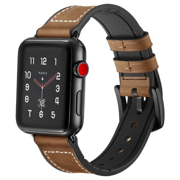 即納 AppleWatch SE/6/5/4/3/2 38/40mm 42/44mm アップルウォッチ 革バンド ベルト バンド 本革 レザー ステンレススチール ヴィンテージレザー ダークブラウン