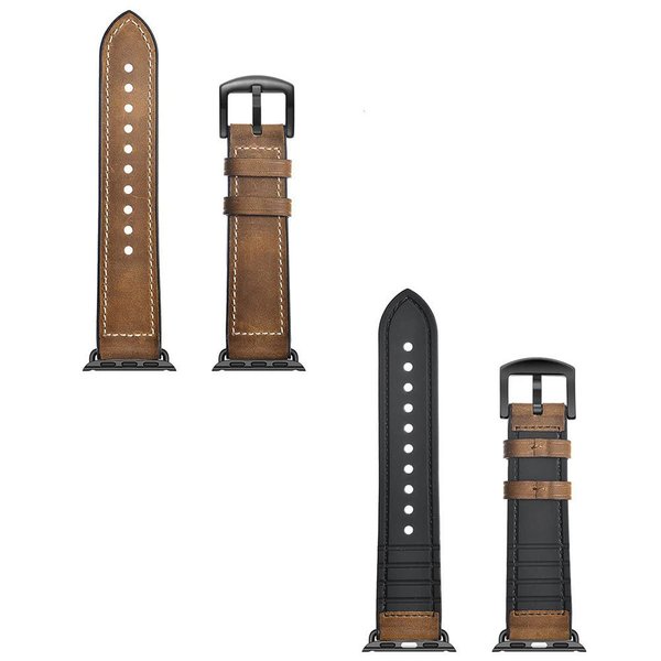 即納 AppleWatch SE/6/5/4/3/2 38/40mm 42/44mm アップルウォッチ 革バンド ベルト バンド 本革 レザー ステンレススチール ヴィンテージレザー ダークブラウン