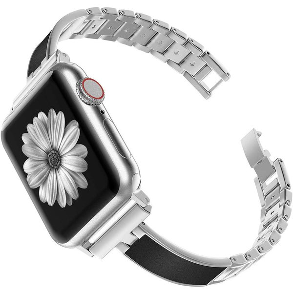 即納 AppleWatch アップルウォッチ SE/6/5/4/3/2 38/40mm 42/44mm ベルト バンド ステンレススチール ブレスレット シルバー 調整工具付き