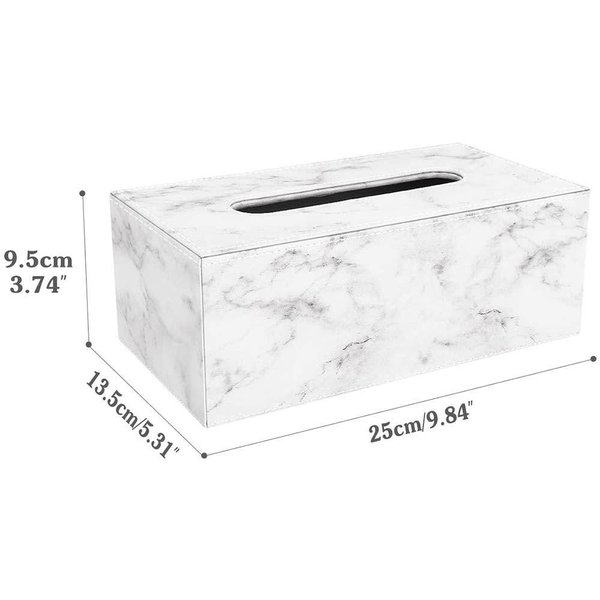 即納 ティッシュカバー ティッシュケース ティッシュホルダー マーブルホワイト 車内 オシャレ ポイント消化 [3]