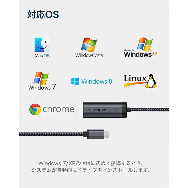 ¨Ǽ ͭ��LAN�����ץ��� USB Type-Cͭ�� ����ߥ˥��॰�졼 ͭ�� LAN �Ѵ� �����ץ��� �ѥ�����/Mac/Windows/Nintendo Switch