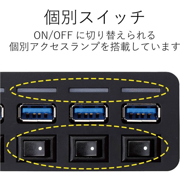 ¨Ǽ ELECOM ���쥳�� USB�ϥ� Win/Mac�б� USB3.0 4�ݡ��� �֥�å� �����å��� USB �ϥ� USB�ݡ��� �ޥ���ݡ��� �ݥ���Ⱦò�