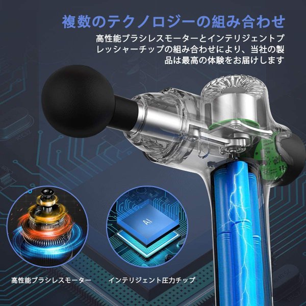 即納 マッサージガン 筋膜リリース 電動マッサージ器 7段階スピード 8つヘッド マ...