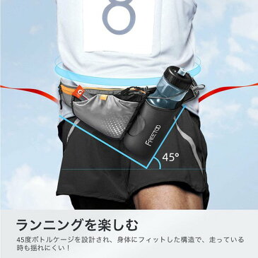 即納 ランニング ポーチ ウエストポーチ ウエストバッグ ブラック メンズ レディース イヤホン穴 スマホ ペットボトル収納 ジョギング マラソン
