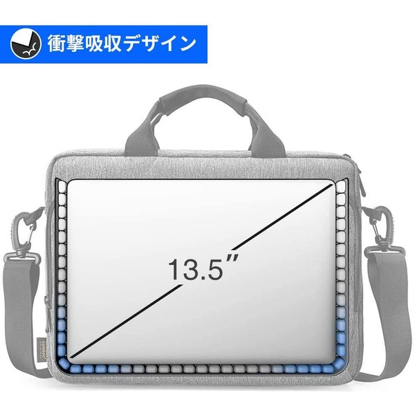 即納 多機能パソコンバッグ ショルダーバッグ ビジネスバッグ メンズ 13.5インチ グレー パソコンケース 通学 通勤 出張 旅行 大容量 耐衝撃 バッグ 多機能