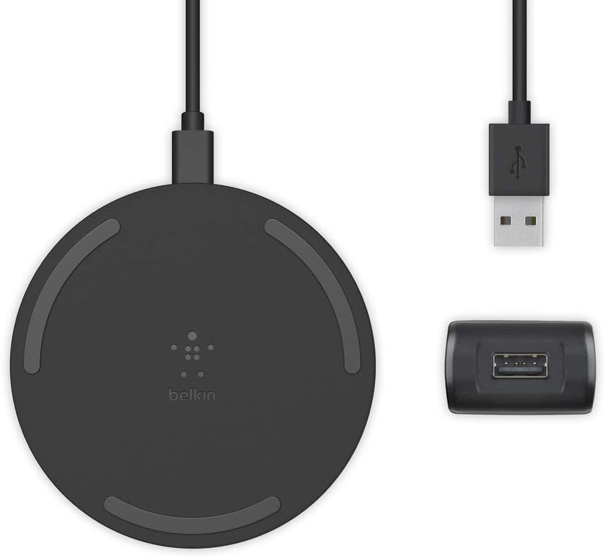 即納 Belkin ベルキン iPhone/Android Qi ワイヤレス充電器 ワイヤレスチャージャー 10W/7.5W/5W 急速充電 ACアダプター付き Qi認証